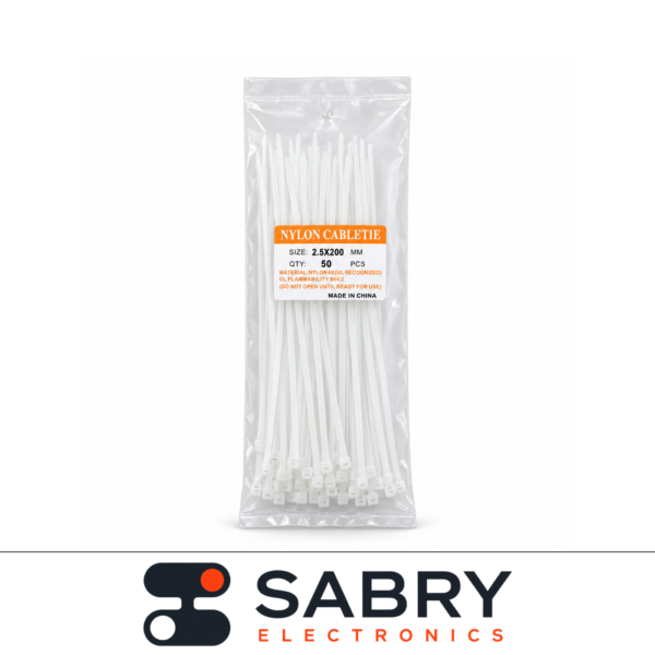 White Nylon Cable Ties (2.5x200mm)